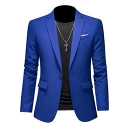 Traje de moda boutique de 15 colores 6XL para hombre, traje de boda delgado para novio, chaqueta, traje de oficina de negocios, chaqueta de traje informal de color sólido 240322