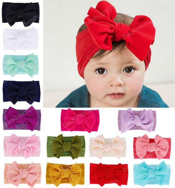 15 couleurs nouveau bandeau pour bébé nouveau-né enfant en bas âge bébé fille garçon chapeaux solide nœud papillon doux Turban noeud bandeau bébé douche cadeaux