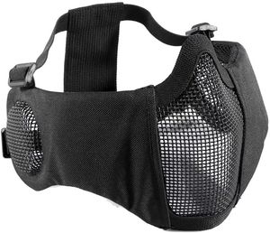 15 kleur buiten opvouwbare halve gezichtsmasker met oorbescherming tactische koolstofarme stalen airsoft schieten fietsen mesh ademend maskers