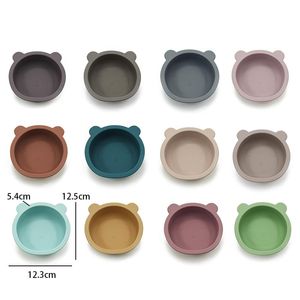 15 couleurs 10pcs / set bol en silicone vaisselle pour bébé assiette en forme d'ours avec ventouse antidérapante bol pour bébé bébé plats d'alimentation M3230