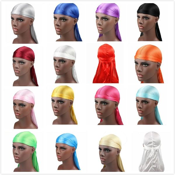 Gorro de satén para hombre de colores mezclados, turbante, pelucas para hombre, tocado Durag sedoso, diadema, sombrero de pirata, accesorios para el cabello