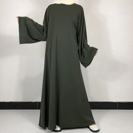 15 kleuren Basis gewoon Nida Abaya met gratis riem hoogwaardige moslimvrouwen bescheiden eenvoudige jurk Eid Ramadan Islamic Clothing 240511