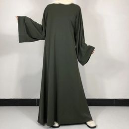 15 kleuren Basis gewoon Nida Abaya met gratis riem hoogwaardige moslimvrouwen bescheiden eenvoudige jurk Eid Ramadan Islamic Clothing 240529