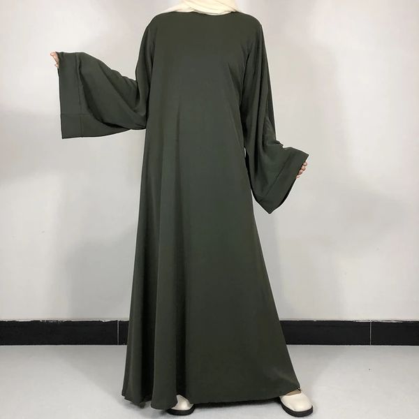 15 couleurs basique Nida Abaya avec ceinture gratuite Femmes musulmanes de haute qualité Modestes robe simple Eid Ramadan Vêtements islamiques 240411