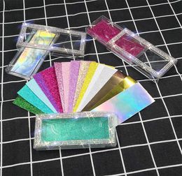 15 couleurs Bling Cils Emballage Diamant Glitter Carré Faux Cils Emballage Boîte Vide Cils Boîte Cas Faux Cils Plas1832167