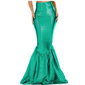 15 colores elegante piso longitud pescado escalas brillante falda mujer sirena princesa cosplay traje sexy bodycon fishtail largo falda