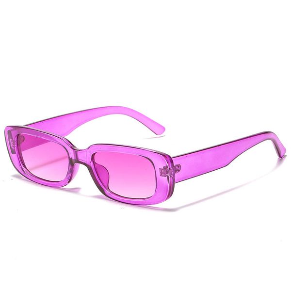 Gafas de sol de moda para mujer, diseño plano y estrecho, 15 colores, montura gruesa de Color puro con lentes UV400, gafas de mujer hermosas