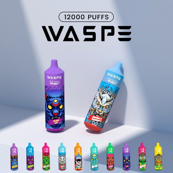 15 couleurs Vente chaude Waspe vape puff 12000 Vape jetable bouffée 12k E-cigare Puff Bar Vapor Vapes Pen 20ML Huile 650mah rechargeable RGB light vaper