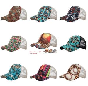 15 couleurs en queue de cheval Cap de baseball chrysanthemum motif cactus chapeaux en pignon désordonné Coton Snapback Caps graffiti