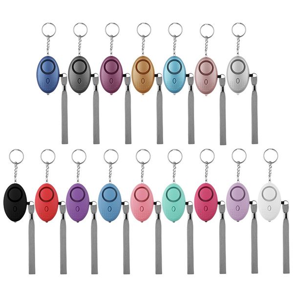 15 couleurs porte-clés d'alarme d'auto-défense forme d'oeuf mignon 130dB alerte de protection de sécurité cri fort pendentif de sac d'urgence outil de sécurité personnelle gadgets d'extérieur en gros