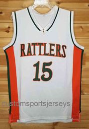 Maillot de basket-ball # 15 DeMarcus Cousins Rattlers (maison), personnalisé, rétro, lycée, n'importe quel nom