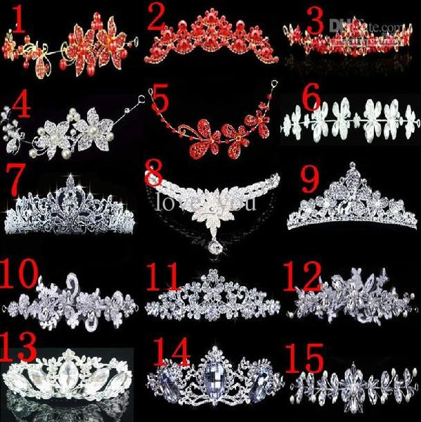 15 différents types pas cher mode fleur mariée diadème chapeaux couronne pour mariage robes de mariée robe robe