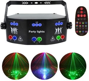 Éclairage laser à 15 yeux RVB DMX512 Lumières de scène stroboscopiques Lumière DJ activée par le son pour les soirées disco Bar Party Anniversaire Mariage Spectacle de vacances Décoration de projecteur de Noël