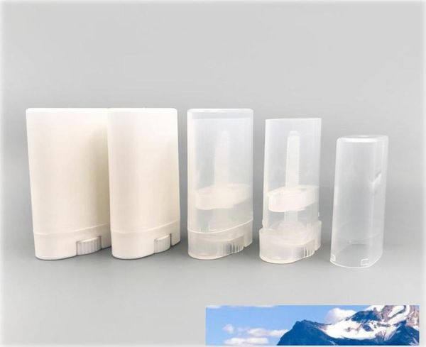 15 g Balm à lèvres ovale vide en plastique blanc transparent transparent de parfum solide contenants de déodorant