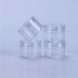 Tapa de rosca de plástico pequeña recargable de 15 gramos con base transparente Frascos de recipientes de plástico vacíos para botellas de polvo de uñas Sombra de ojos Containe Acqs