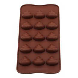 15 Gaten Shit Shape Siliconen Chocoladevorm DIY Cake Candy Jely Pudding Fondant Cookie Bakken Decorating Gereedschap Bakvormen Ice Dienblad