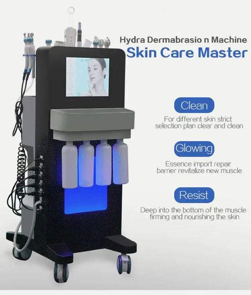 15 en 1 Hydro Microdermoabrasion Oxygen Jet Limpieza profunda Eliminación del acné Aqua Facials Cuidado de la piel Limpieza Hydra Dermabrasion Diamond Peel machine para la venta