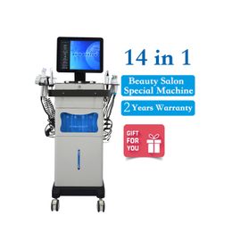 Skin propre machine RF Machine Face Beauty Equipment Professional Hydra Facial Machine 14 en 1 Système d'écorce de rajeunissement de la peau multifonctionnelle