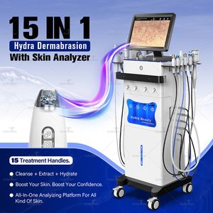 15 In 1 mutifunctie Hydra Skin Care Machine Beauty Skin Analyzer Verwijder Blackheads Aqua Peel glad