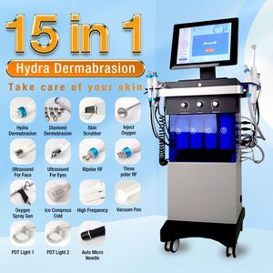 15 in1 Hydrafacial machine Diamond Peeling Microdermabrasion Jet D'eau Aqua Facial Hydra Dermabrasion Machine Pour Spa