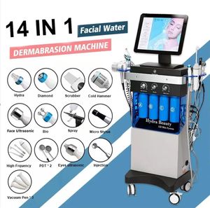 15 en 1 Máquina hidrafacial Cuidado de la piel Microdermoabrasión RF Levantamiento facial Diamond Peeling Water Jet Aqua Facial Hydra máquina de belleza