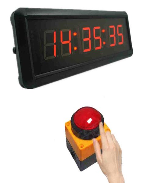 Horloge murale numérique à LED de 15 pouces Large Horaire de stop-stop avec un bouton à distance et à interrupteur pour l'obstacle RacingTimerred 29x10cm5692924