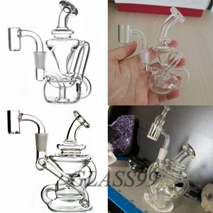 Mini Verre Narguilé Bongs Recycler Dab Rig Bubbler Portable Tuyaux D'eau Épais Petit Brûleur À Huile Tuyau Fumer Shisha Ash Catcher avec Joint De 10mm