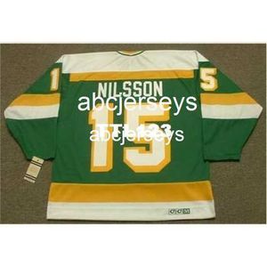 # 15 KENT NILSSON Minnesota North Stars 1985 CCM Vintage Tk Home Hockey Jersey Stitch n'importe quel numéro de nom