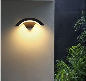 Moden Waterdichte buitenwandlamp PIR Bewegingssensor Wandlicht Tuin Veranda veranda frontdoor zwart aluminium lamplichaam