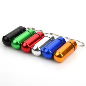 Paquet de 15 piluliers porte-clés coloré en alliage d'aluminium contenant de pilules résistant à l'eau porte-clés cachette d'urgence porte-pilules pour Outdoor296R