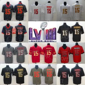 15 Patrick Mahomes Super Bowls LVIII Voetbalshirts Uniform Hennepgrijs Kleur Rush Godin Afbreking Schaduw Rook Vlag Damp Onaantastbaar Sport Groet aan dienstbaarheid