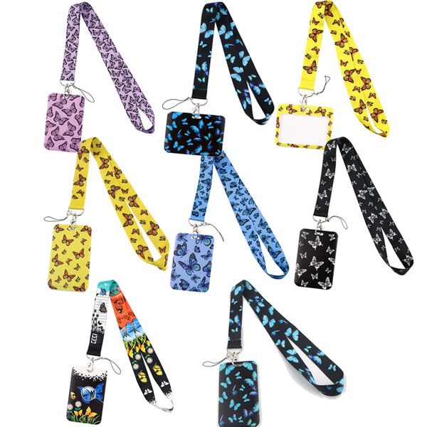 15 Muster Hot Butterfly Style Lanyard Schlüsselanhänger Business-Kreditkartenhalter Umhängeband Schlüsselanhänger Hängeseil Ausweishalter Lariat Lasso