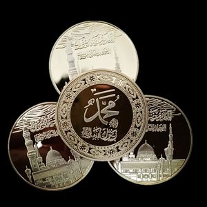 10 Stück, Saudi-Arabien, Bismillah, arabischer Islam, Moslem, religiöse Münze, 24 Karat echt vergoldet, 40 mm, Souvenir kostenlos, brandneue Münze