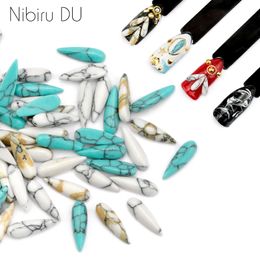 15 pcs / pack noir rayé de pierres de couleur graines de goutte goutte forme rock strass strass strass 3D ongles décorations décorations accessoires