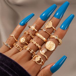 15 pièces empilables Knuckle Ring Set, Boho Vintage cristal empilable Midi bagues pour femmes adolescentes mode plusieurs anneaux