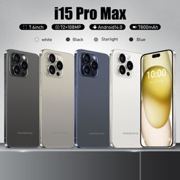 15 Pro Max Show 5G MobilePhone 64GB ROM Celular Cámara 6.8 pulgadas Cámara Protable Bluetooth Wifi WCDMA MobiePhone con caja