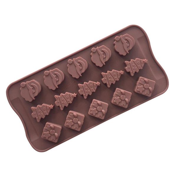 Moule à gâteau au chocolat en silicone série 15 moule à savon fait main tête de père noël arbre de noël