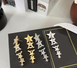 15 Style Fashion Stud oorbellen topkwaliteit luxe designer merk dubbele letter kristal Rhinestone Geometry Star Earring 18K Gold Compated Wedding Sieraden Accessoire