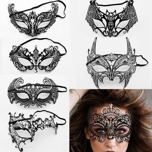 15 -stijl dames Venetië Diamond smeedijzeren masker met diamanten voor Halloween Christmas Wedding Holiday Party Dance Fashion Mask