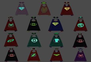 15 Style Luminous Cartoon Thème Costumes Cosplay Cloak Mask For Kids le plus récent Glowinthedark Masquerade Child Super Hero Toys Part1848944