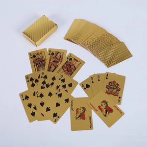 15 styles 24K Gold Playing Poker Game Deck Foil Set Plastic Magic Card Cartes étanches