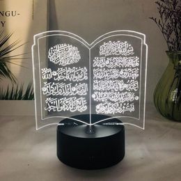 15 styles créatifs 3D Ramadan Acrylique Lumière de nuit Eid Moubarak Table de table de bureau décor 2202159126386