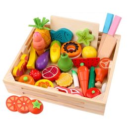 15 stijlen Houten simulatie eierkeukenserie gesneden groenten en fruit dessert educatief speelhuisspeelgoed voor kinderen 220725