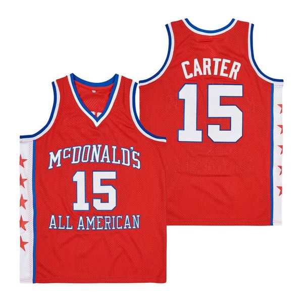 15 Vince Carter MCDONALDS All American Basketball Jersey Rouge Taille S-XXL