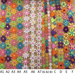 15-yard zijde bloemen voor bruiloft decoraties geborduurde bloem kant voor doek, hoofddeksels, sieraden, geschenkverpakking enz