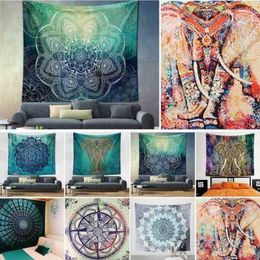 150*130 cm Polyester Bohemian Tapestry Mandala Strandhanddoeken Hippie Gooi Yoga Mat Handdoek Indian Polyesters Muur Opknoping decor 44 Ontwerpen