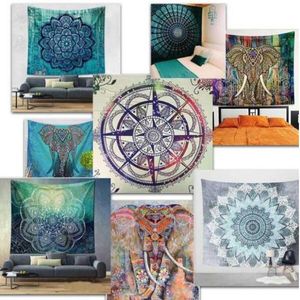 150*130 cm Polyester Bohemian Tapestry Mandala Strandhanddoeken Hippie Gooi Yoga Mat Handdoek Indian Polyesters Muur Opknoping decor 44 Ontwerp