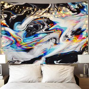 150 * 130 cm Tapiz de arte psicodélico Moda Tapiz colorido Remolino de mármol Tapices abstractos para la decoración del dormitorio del hogar HHA1639