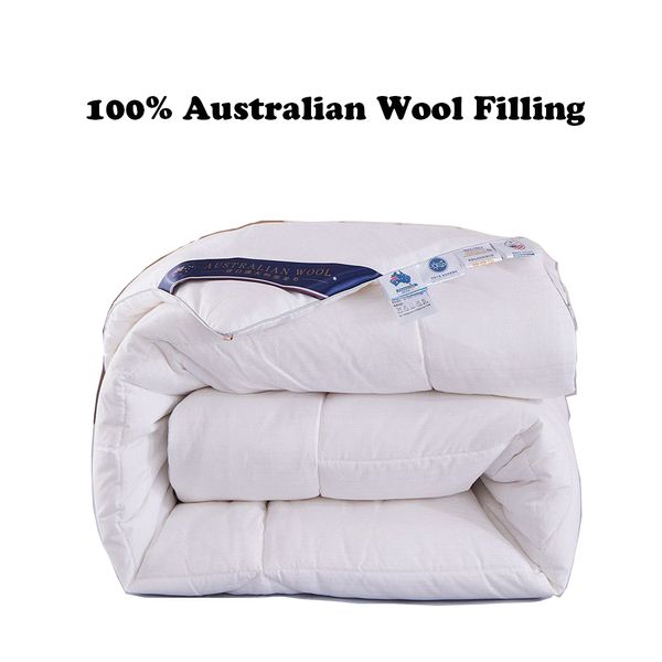 150 * 200cm couette en laine australienne couverture hivernale chaude couchette de couette de couette