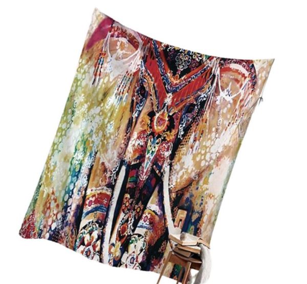 150 200cm Tapisserie indienne et ethnique Thaïlande Elephant Mur suspendu boho décor Animal Print Tapstances en tissu litspread moderne Tripture 4326481